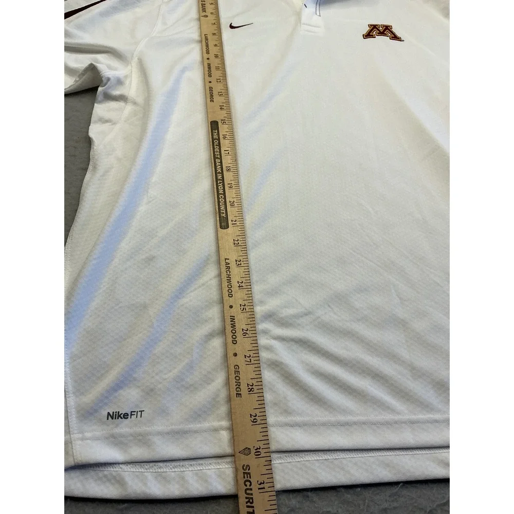 Nike Vintage Minnesota Golden Gophers Polo Shirt White Maroon XL Athletic 20709X